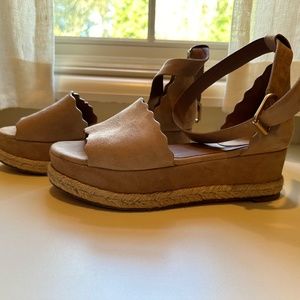 Chloe Suede Scalloped Espadrilles 38